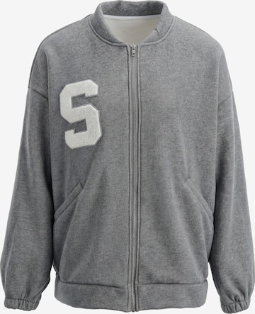 MYMO - Sudadera con cremallera en gris: frente