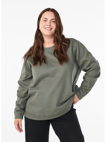 Sweat-shirt 'Vigga' Zizzi en vert : devant