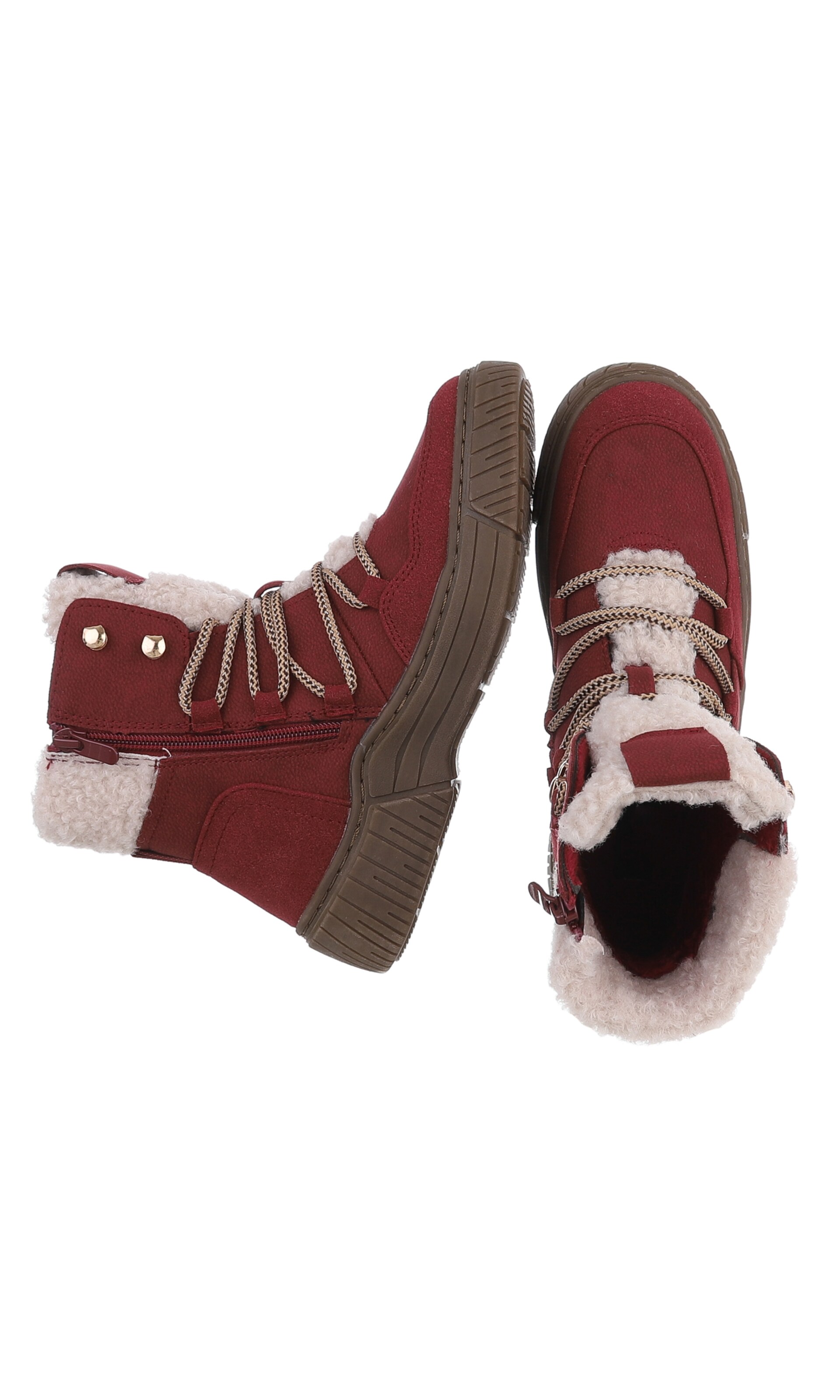 Ital-Design Schnürstiefelette in Rot