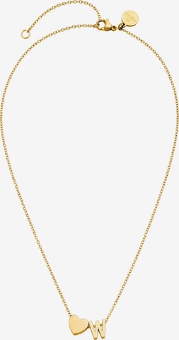 PURELEI - Cadena 'Letter Heart W' en oro: frente