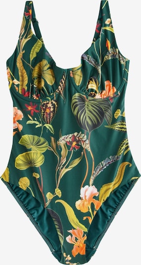 Next Uimapuku 'Tummy Control' värissä oliivi / tummanvihreä / tummanvioletti / oranssi, Tuotenäkymä