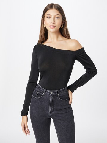 Free People Shirt Bodysuit in Black: front