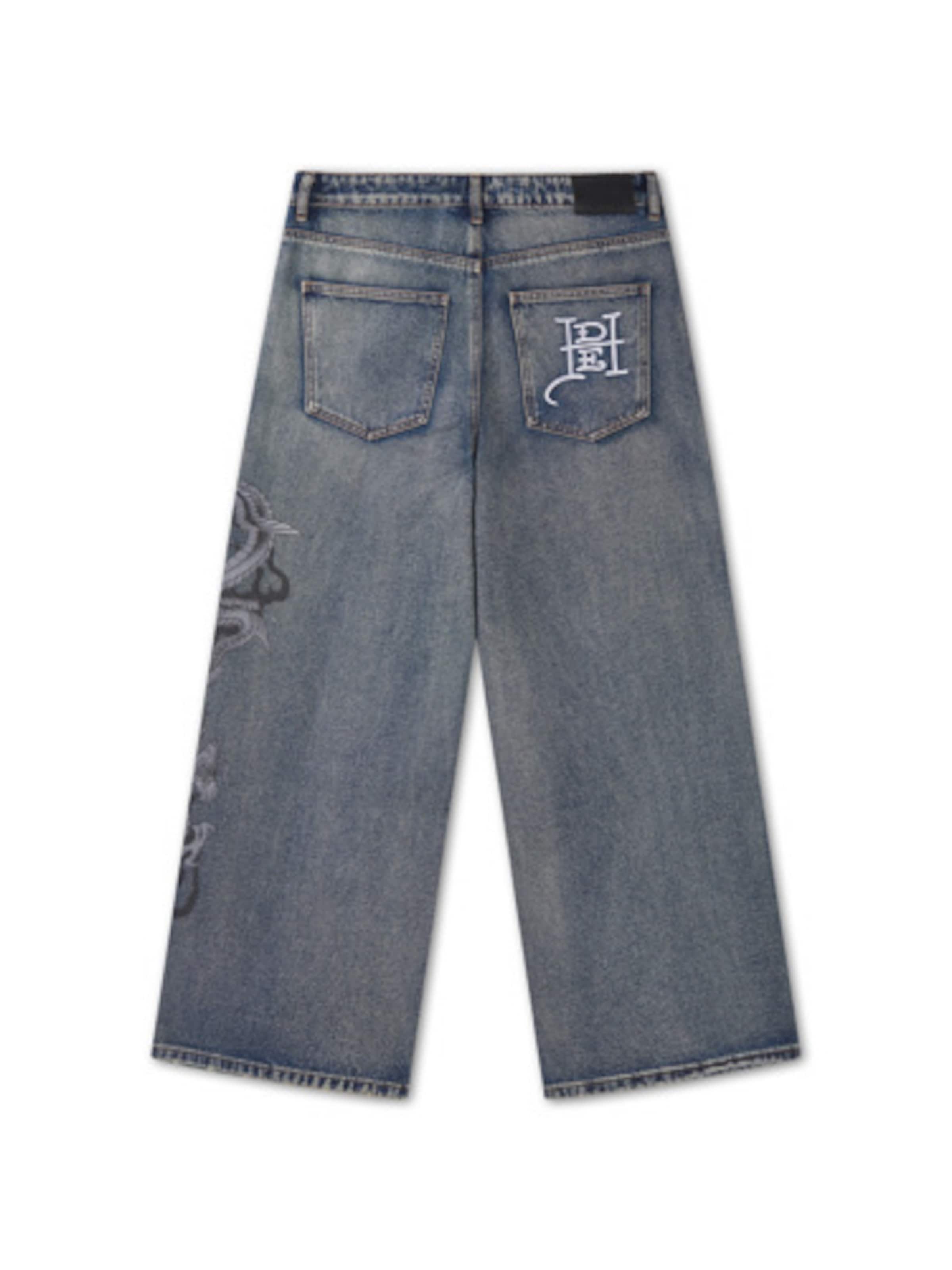 Ed Hardy Loosefit Τζιν 'Flaming Dragon' σε μπλε