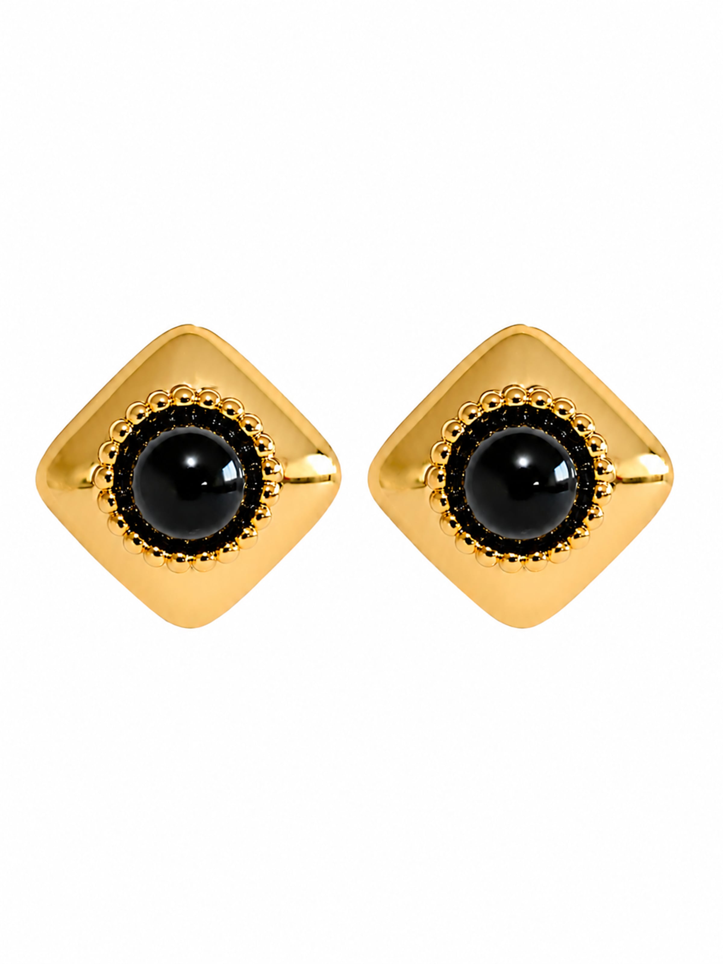 RteRme Earrings 'Melina Midnight' in Gold: front