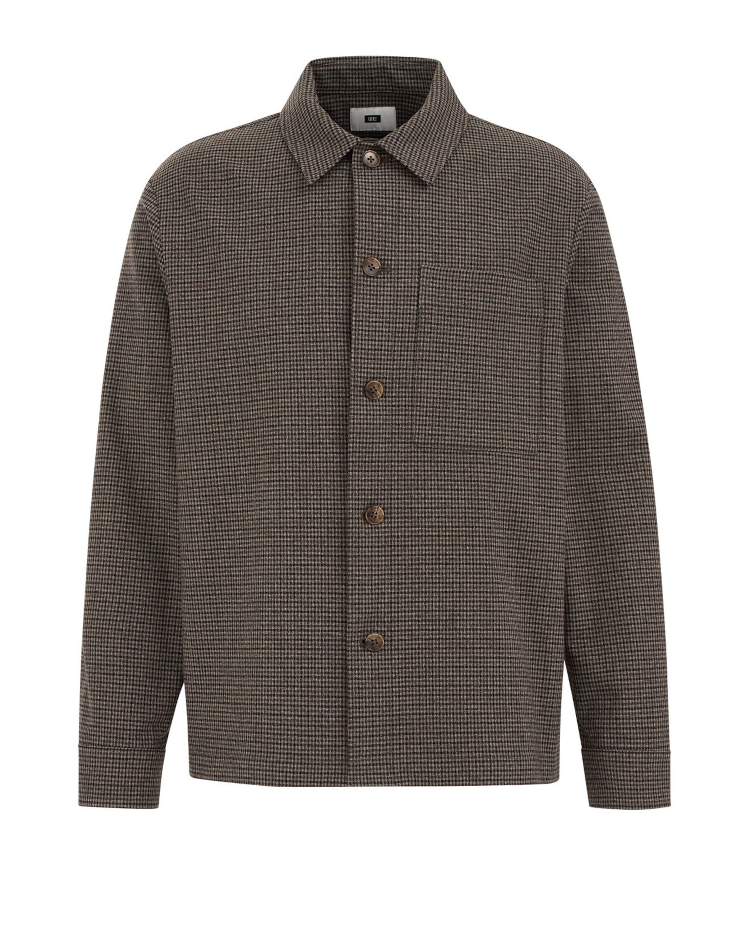 WE Fashion Button Up Shirt in Brown / Black, Item view