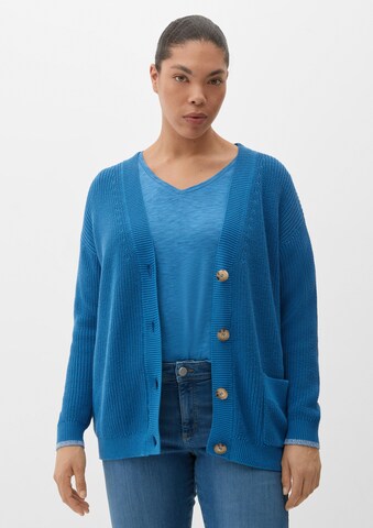 TRIANGLE Gebreid vest in Blauw: voorkant