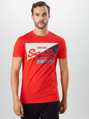 Superdry Regular fit Shirt 'PRIMARY' in Rood: voorkant