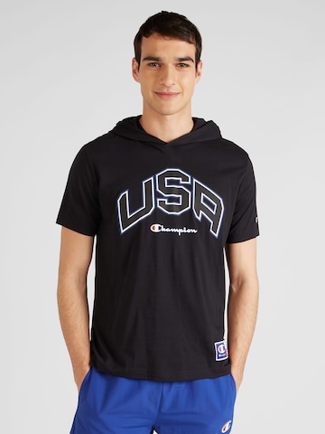 Champion Authentic Athletic Apparel - Camisa em preto: frente