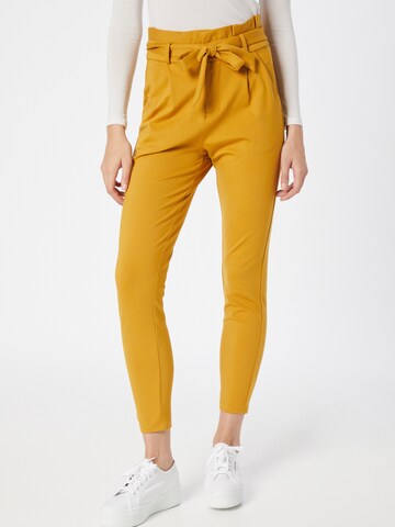 VERO MODA Slim fit Pleat-Front Pants 'Eva' in Yellow: front