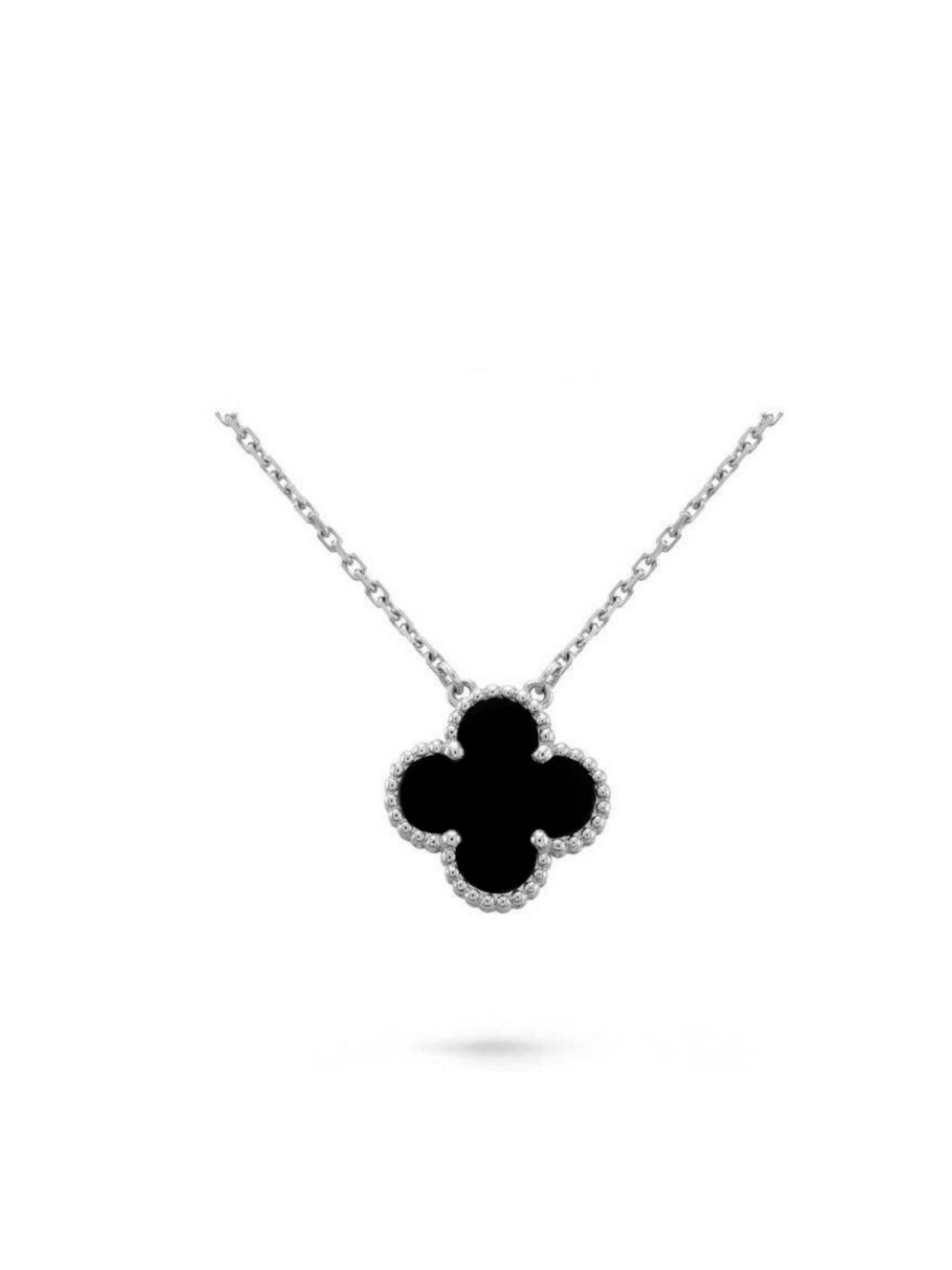 ROUGEMONT Jewellery Necklace 'Kleeblatt Glücksbringer Halskette 45cm' in Silver: front