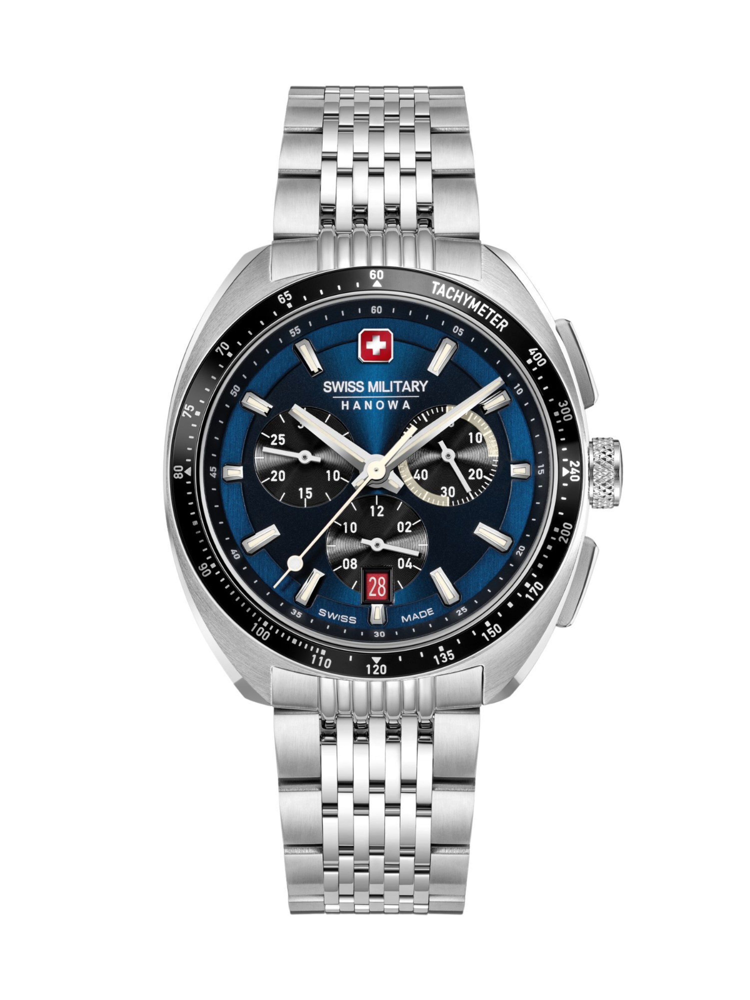 SWISS MILITARY HANOWA Uhr 'Defender' in Silber: Vorderseite