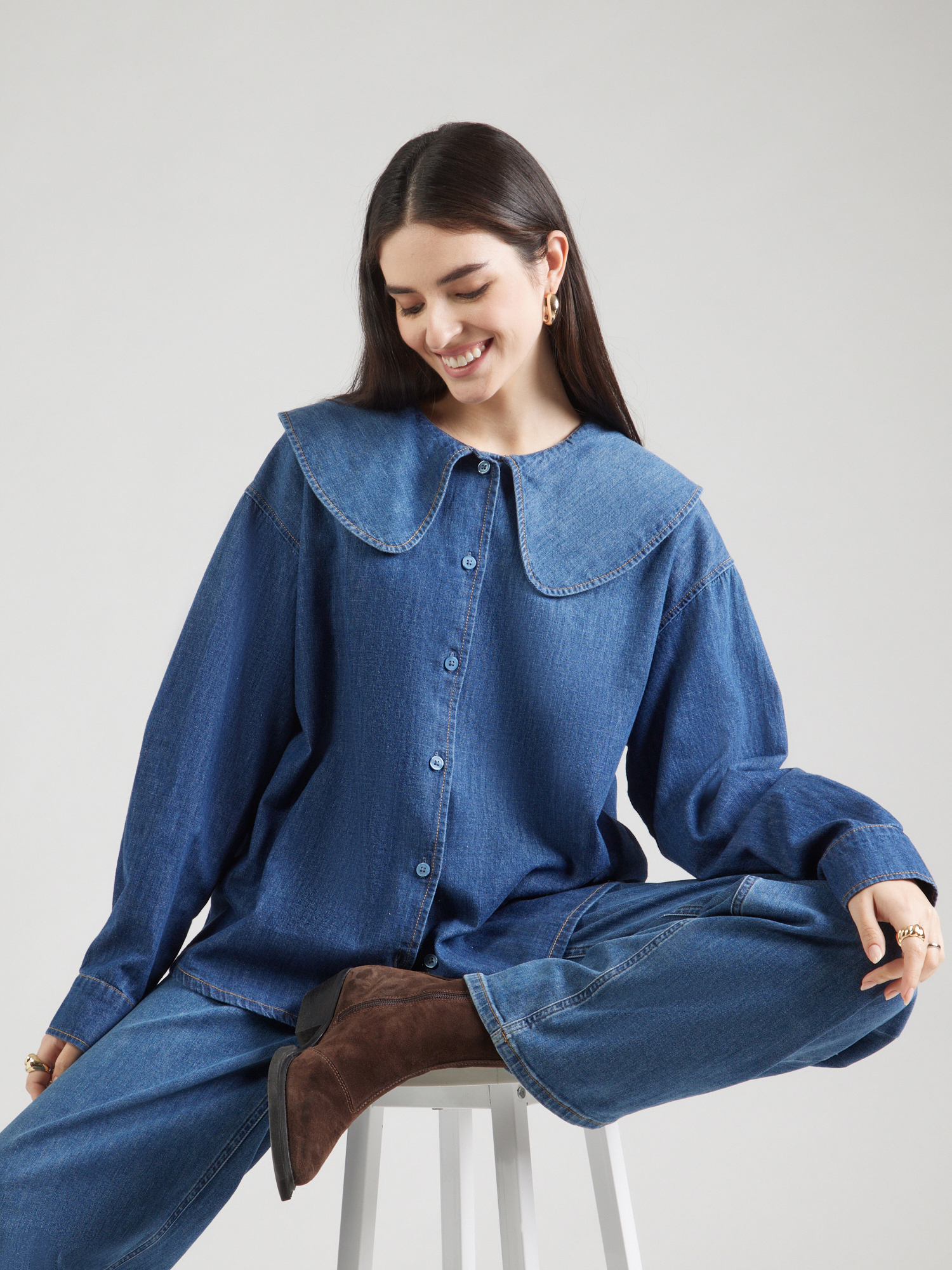 Camicetta Donna Vintage Con Colletto Peter Pan All'Uncinetto, Maniche Corte, 2025