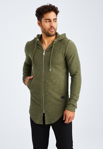 Leif Nelson Zip-Up Hoodie in Green