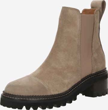 Boots chelsea 'Mallory' di See by Chloé in beige: frontale