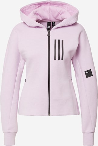 ADIDAS SPORTSWEAR Athletic Zip-Up Hoodie 'Mission Victory  Fit ' in Purple: front