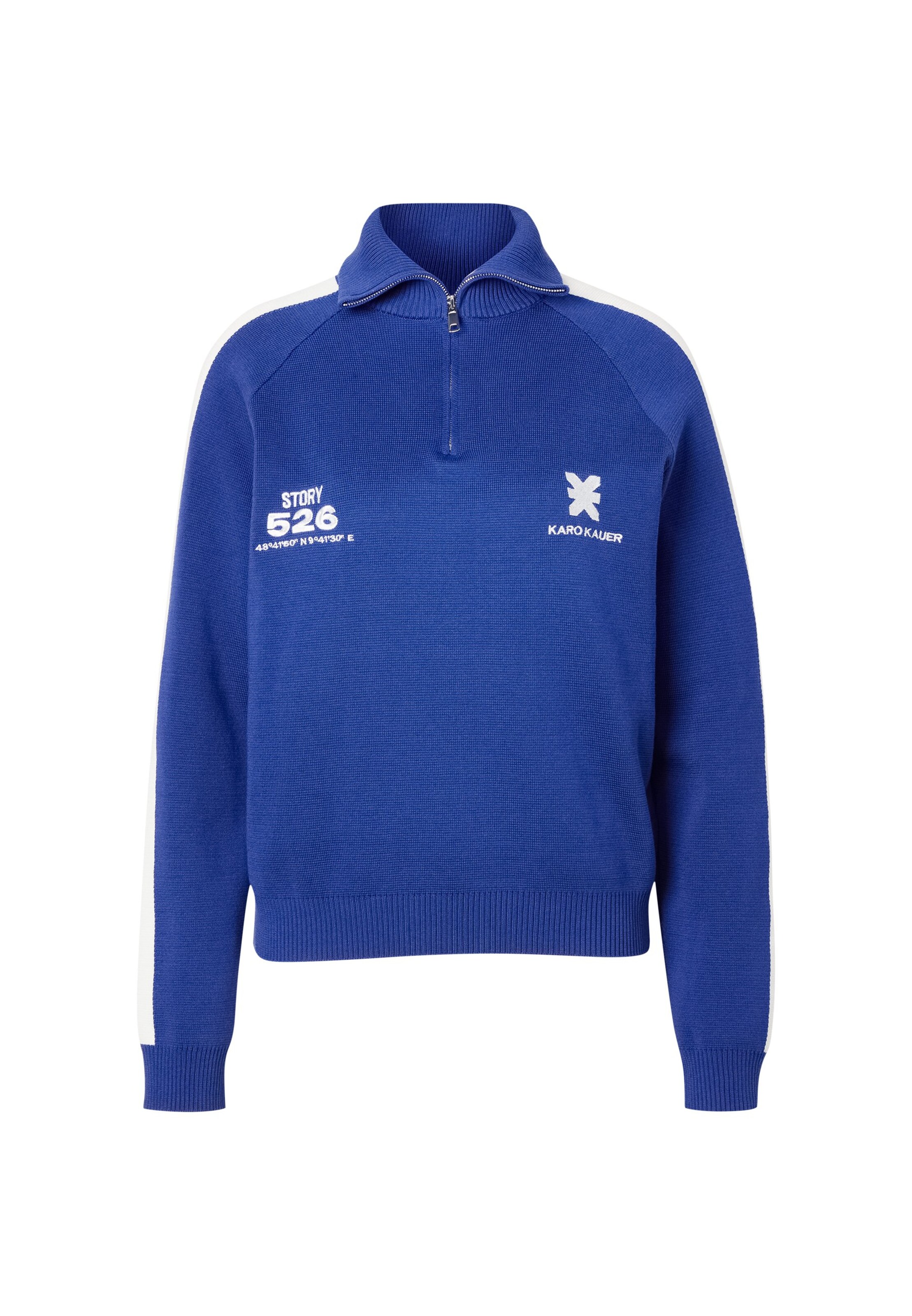 Karo Kauer Pullover in Blau: Vorderseite