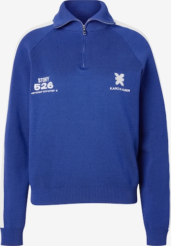 Karo Kauer Pullover in Blau: Vorderseite
