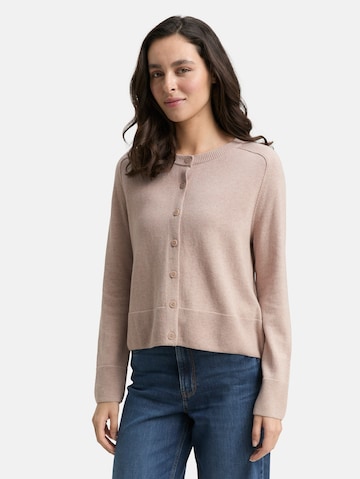 TOM TAILOR Knit cardigan in Brown: front