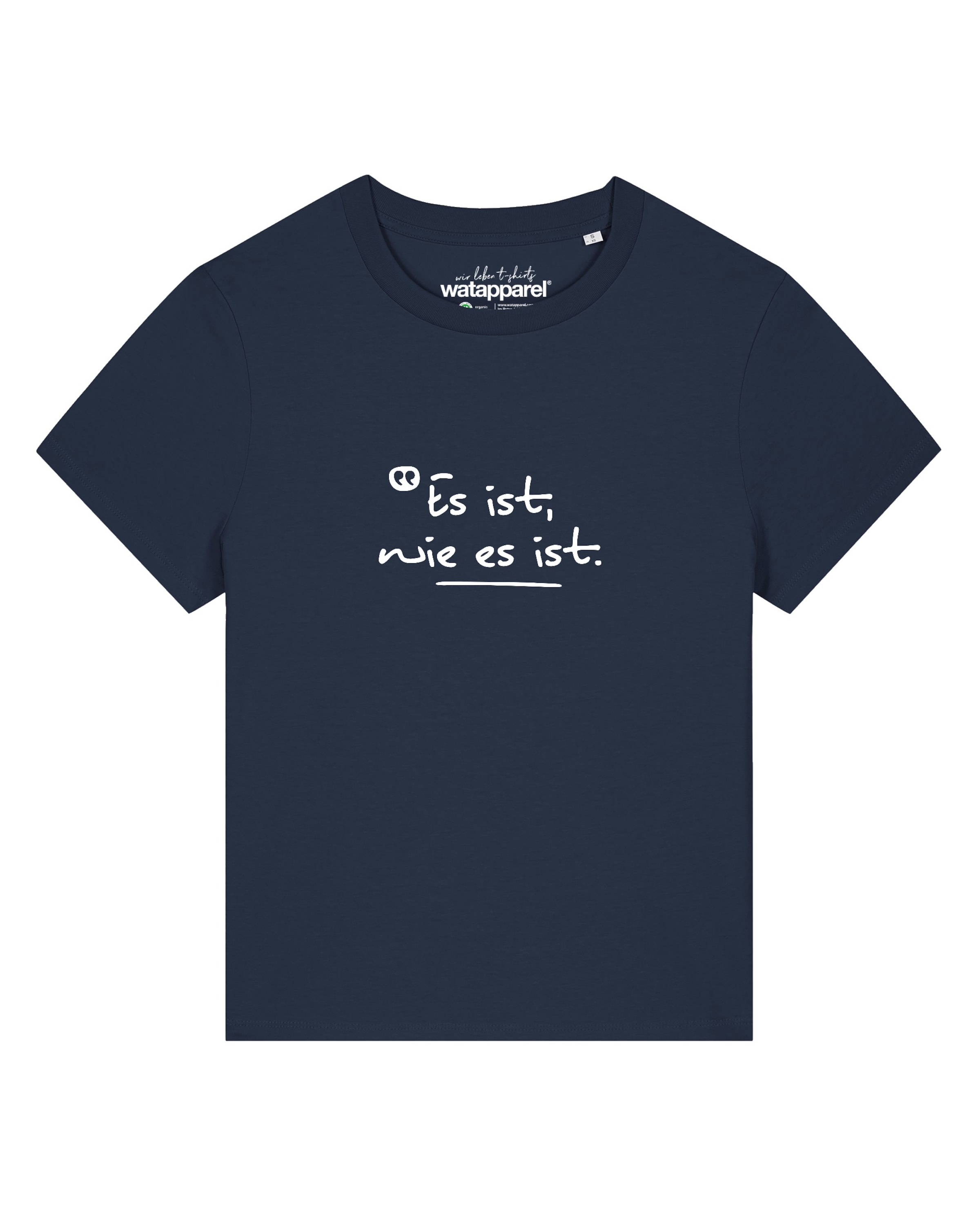 T-shirt 'Es Ist Wie Es Ist' Watapparel en bleu : devant