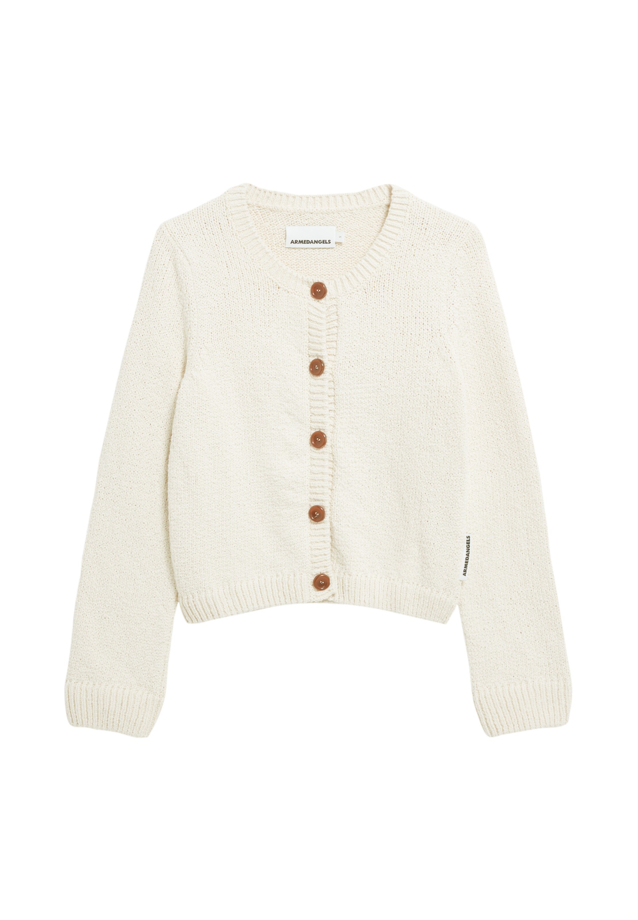 ARMEDANGELS Gebreid vest in Beige: voorkant