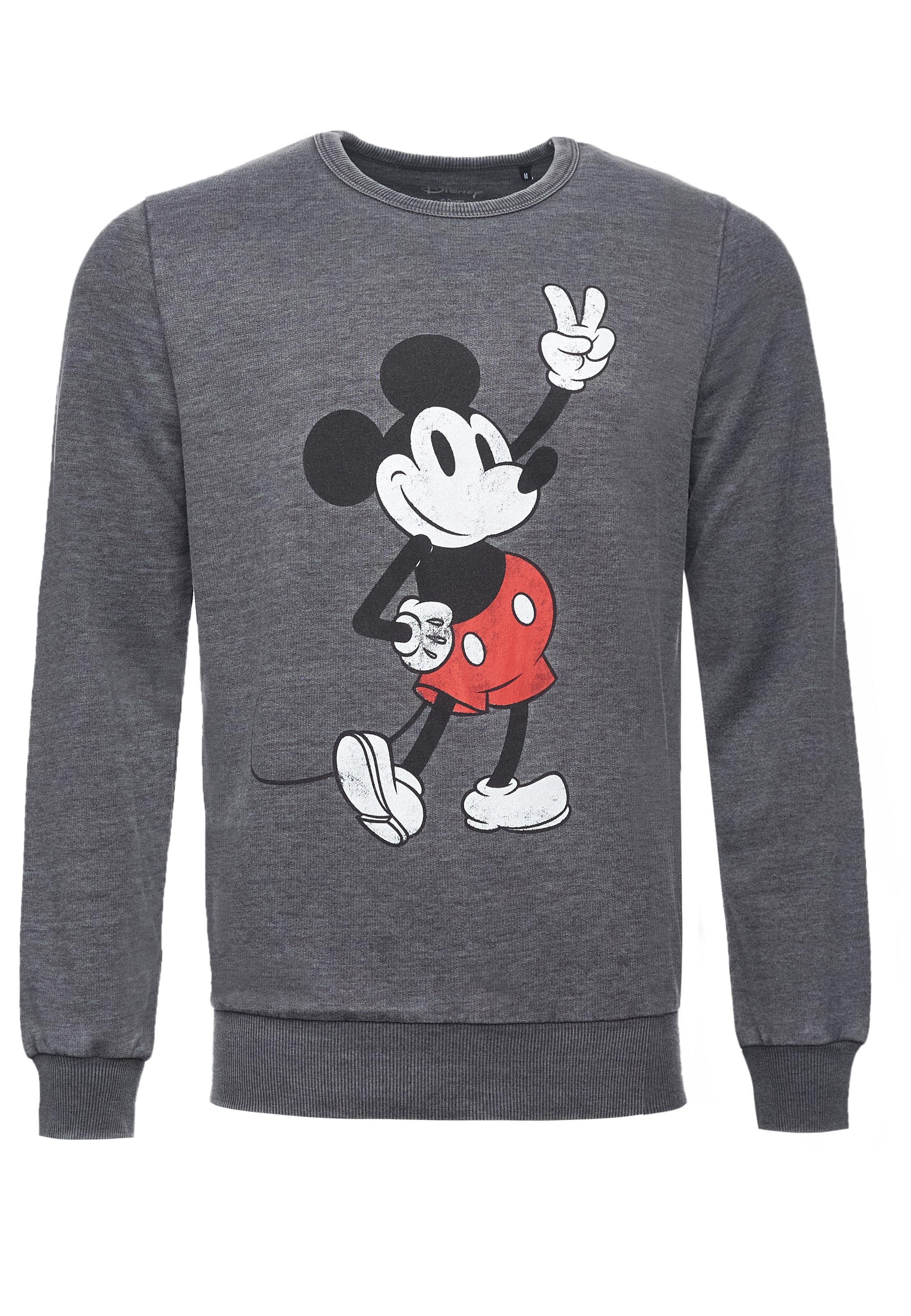Recovered Sweatshirt 'Disney Mickey Peace Pose' in Grijs: voorkant