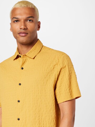 TOPMAN Regular fit Button Up Shirt in Yellow