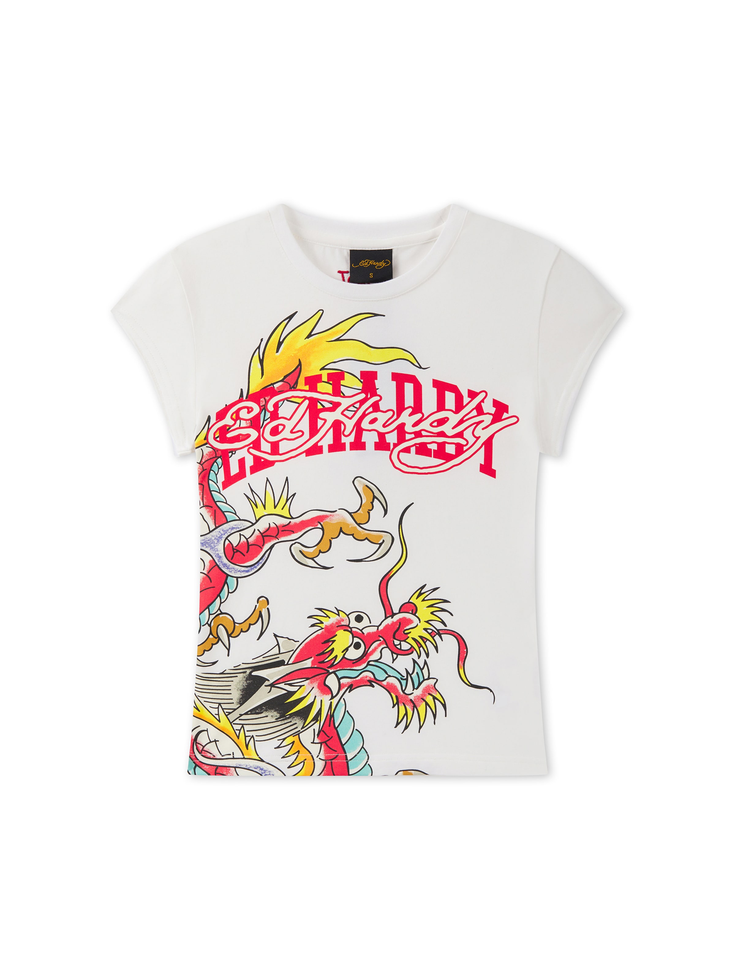 Ed Hardy T-Shirt 'Varsity Dragon' in Beige: Vorderseite