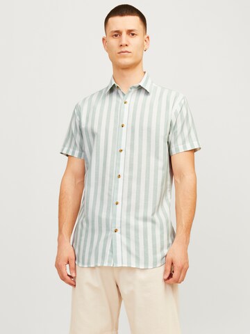 JACK & JONES Slim fit Button Up Shirt 'JOSHUA' in Green: front