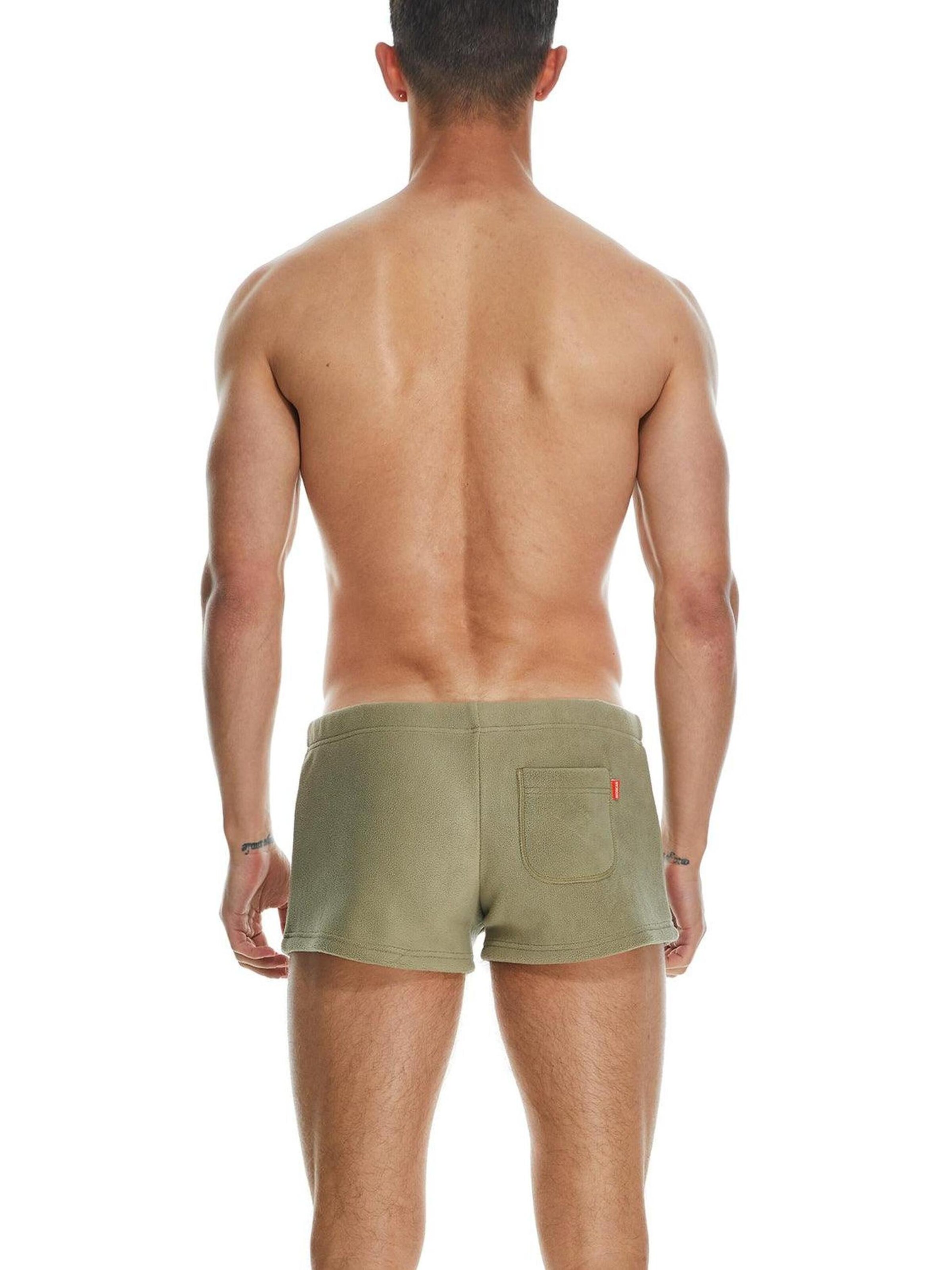 SEOBEAN Slim fit Workout Pants 'Solid Polar Fleece Shorts' in Beige