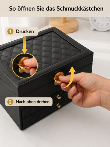 MEVYRA Schmuckaufbewahrung 'Schmuckkästchen 3-Etagen'‌‌‌‌‌‌‌‌‌ in Schwarz