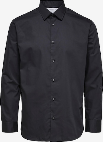 SELECTED HOMME Slim fit Overhemd 'Ethan' in Zwart: voorkant