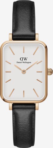 Daniel Wellington Analogové hodinky 'Quadro Pressed Sheffield RG White' – černá: přední strana