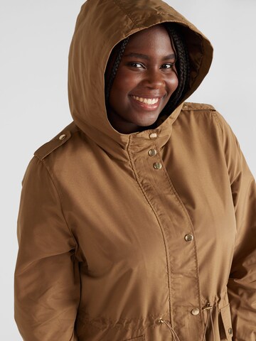 Vero Moda Curve Parka 'ZOASOFIA' in Braun