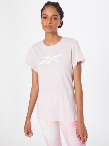 T-shirt fonctionnel Reebok en rose : devant