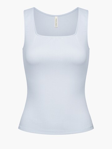 cfab (formerly creamy fabrics) Top 'Cotton Tanktop mit eckigem Ausschnitt' in Blue: front