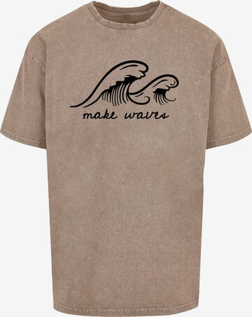 Merchcode Shirt 'Summer - Make waves' in Brown: front