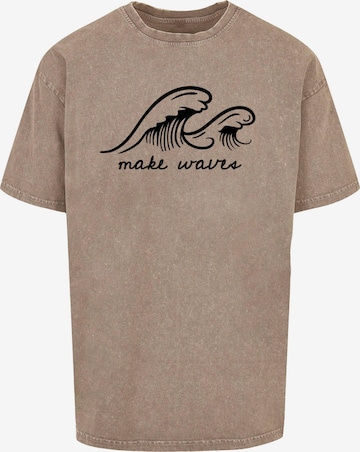 Merchcode T-Shirt 'Summer - Make waves' in Braun: predná strana