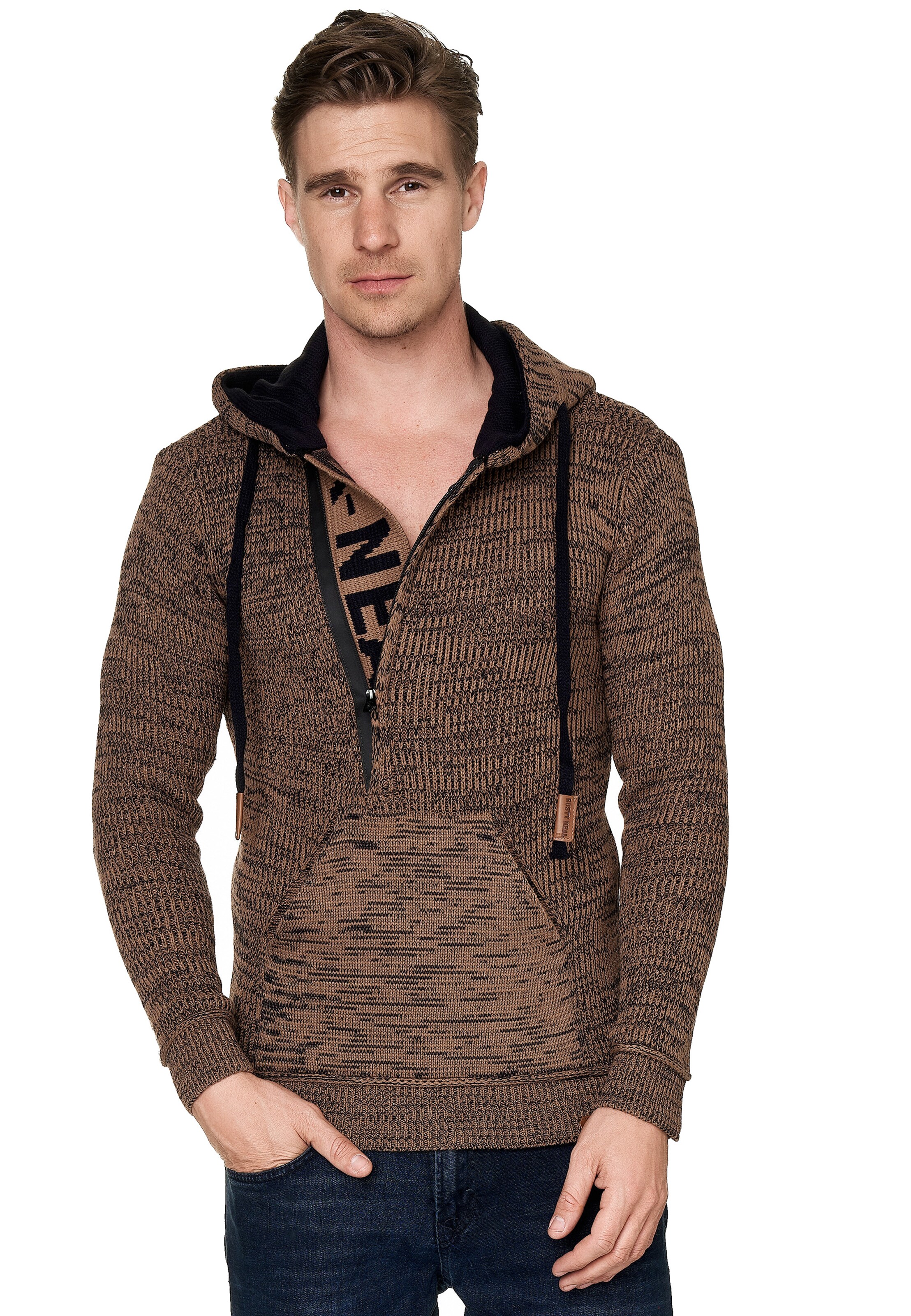 Rusty Neal Pullover in Braun: Vorderseite