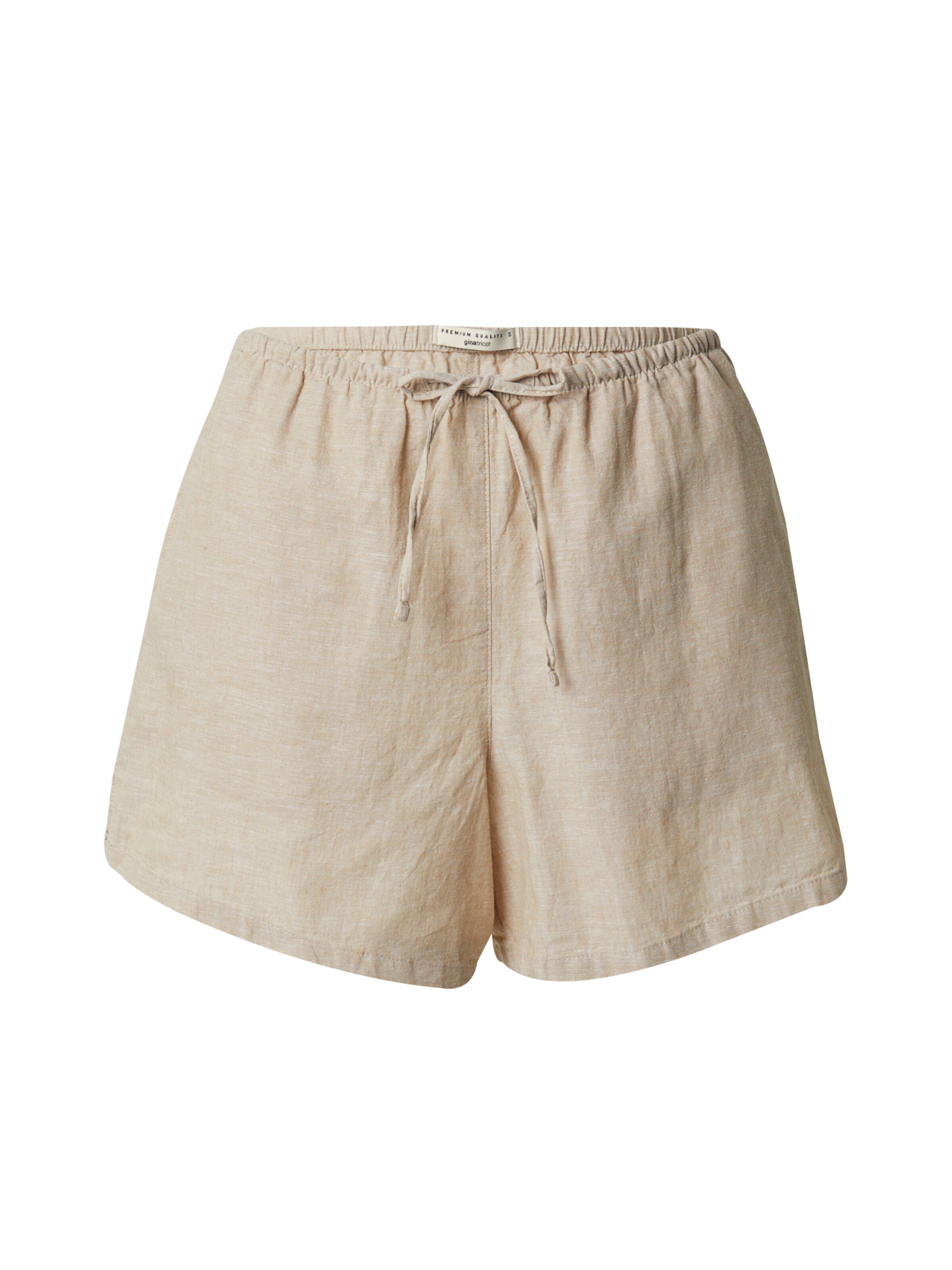 Gina Tricot Loosefit Kalhoty – béžová: přední strana