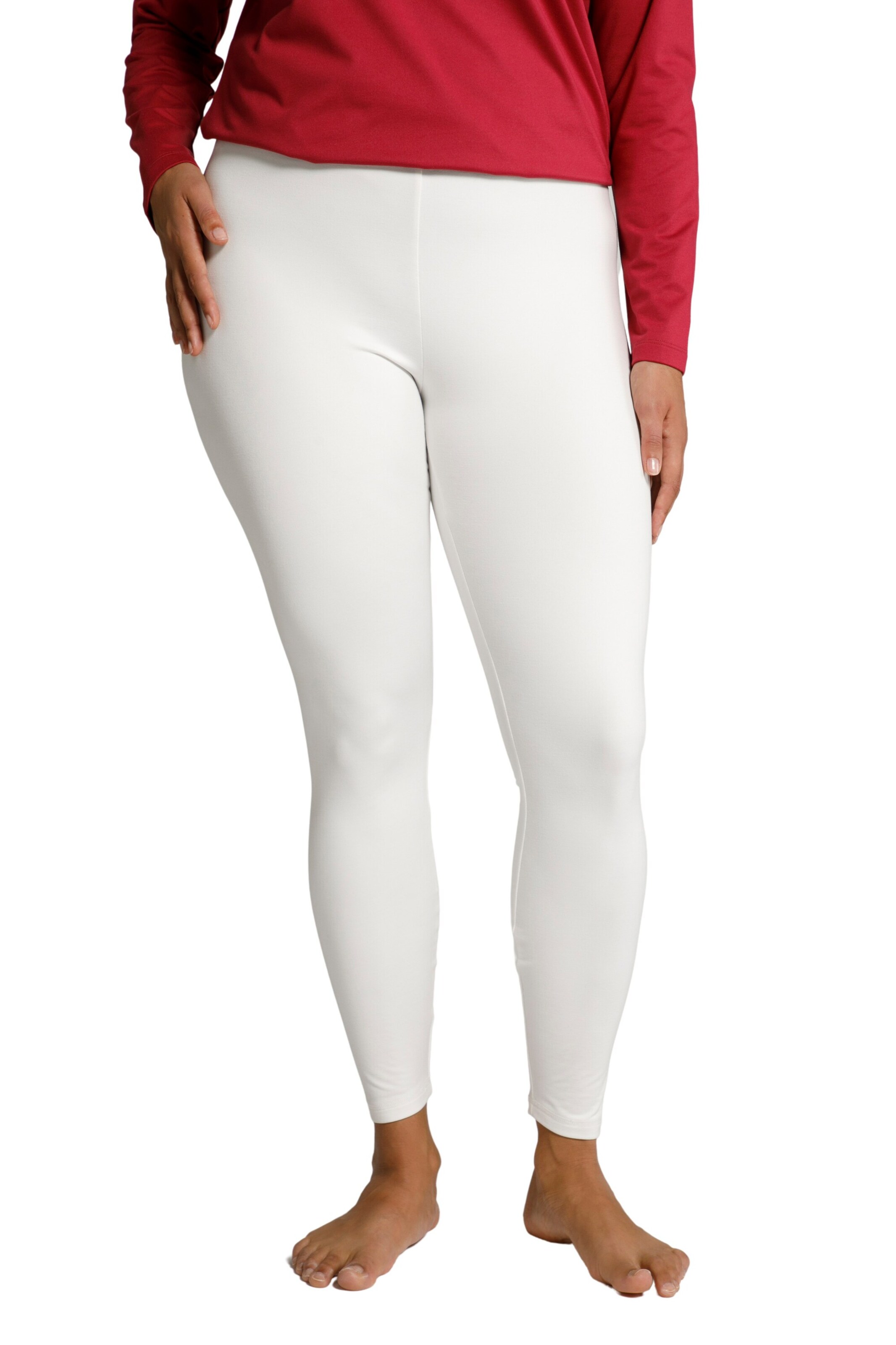 Ulla Popken Skinny Weatherproof pants in White: front