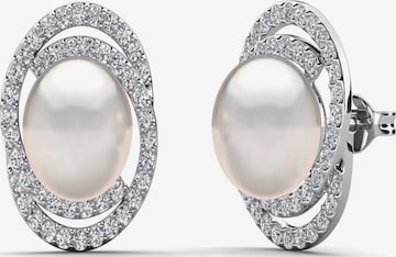 ROUGEMONT Jewellery Ohrringe 'Funkelnde Perlen Damen Ohrstecker' in Silber: Vorderseite