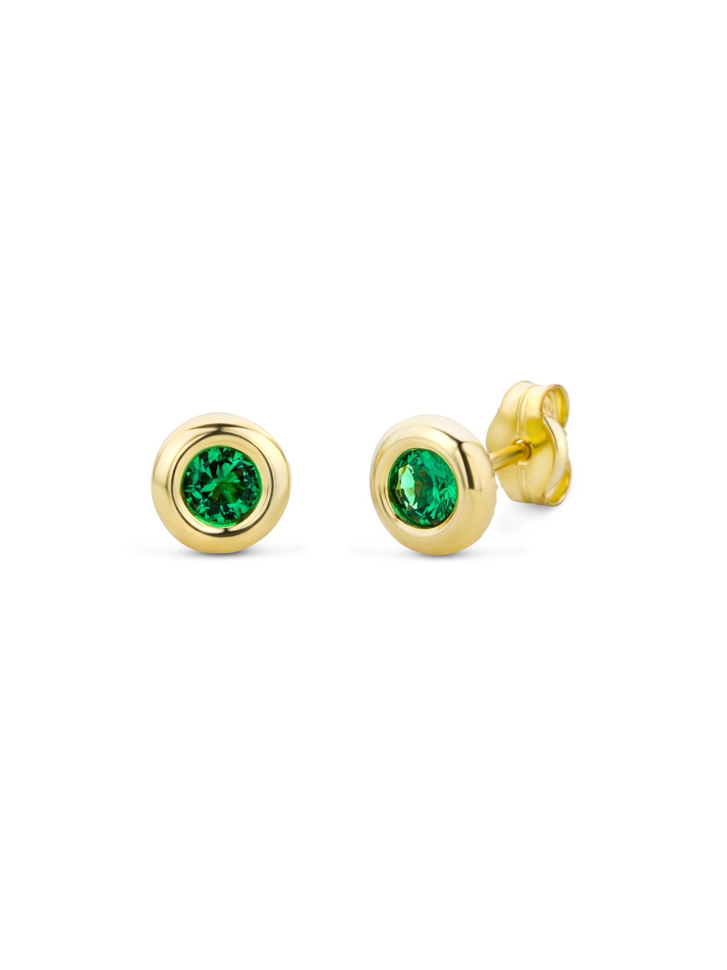 Boucles d'oreilles 'Ohrringe aus 375 Gelbgold mit Smaragd' DIAMANT LETERNEL en or : devant