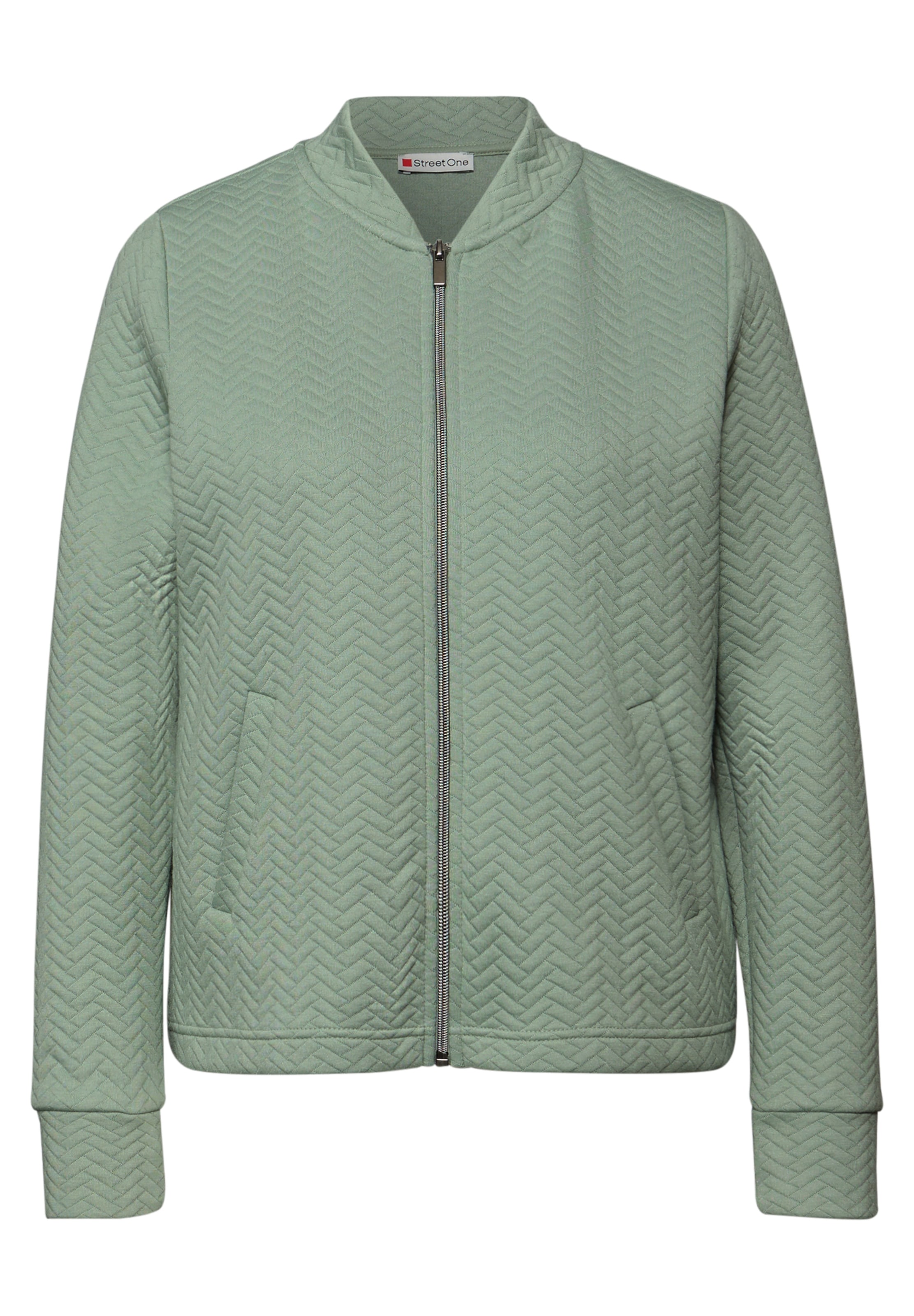 STREET ONE Sweatjacke in Grün: Vorderseite