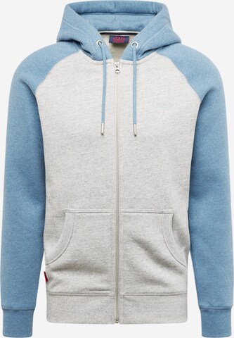 Superdry Sweatjacke 'Essential' in Grau: predná strana