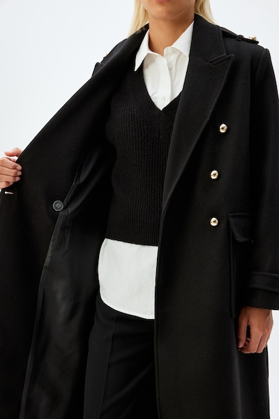 Koton Between-Seasons Coat in Black, Item view