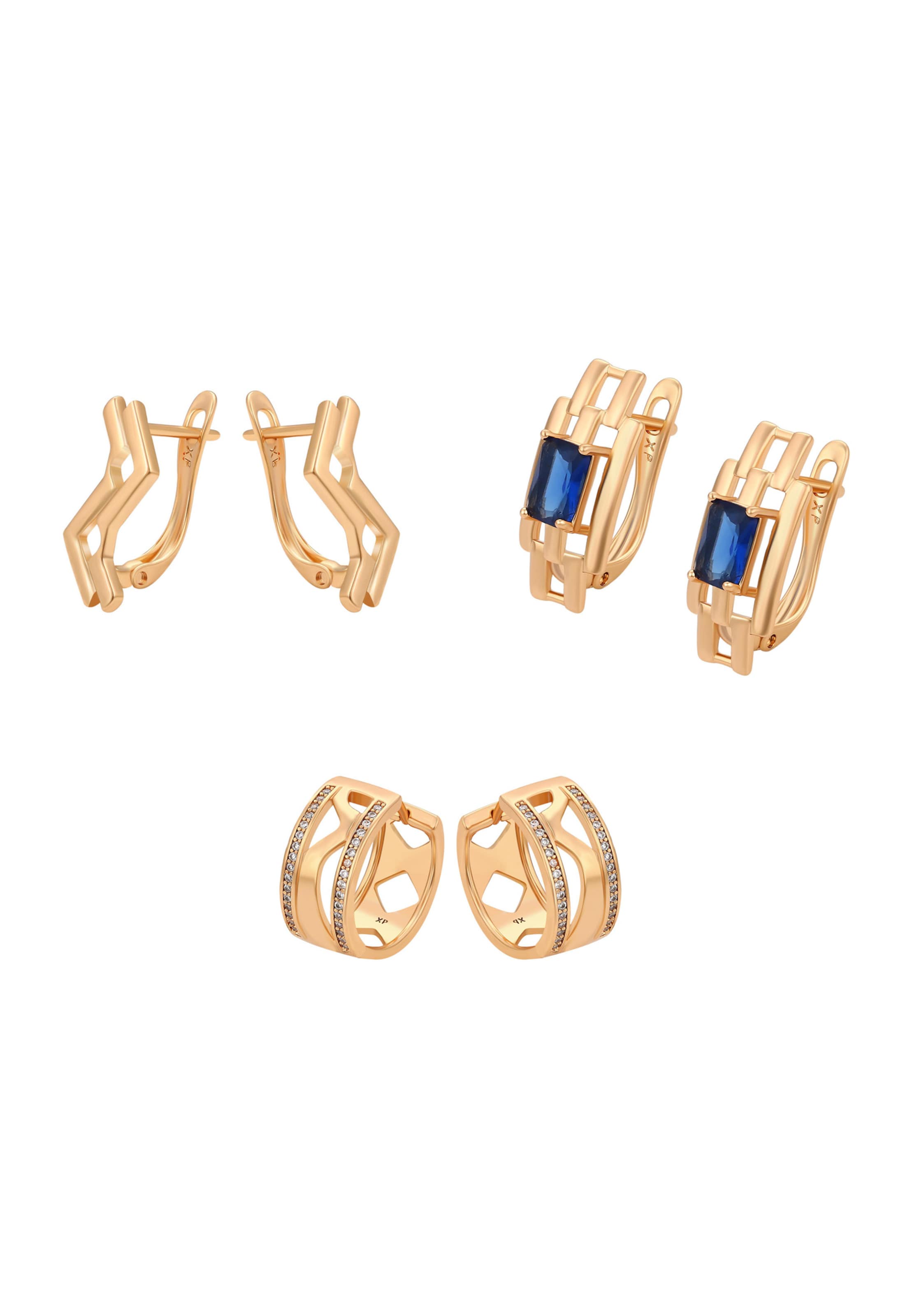 faina Brincos em azul / ouro, Vista do artigo