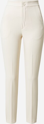 Coupe slim Pantalon à plis 'Karin' Gina Tricot en beige : devant