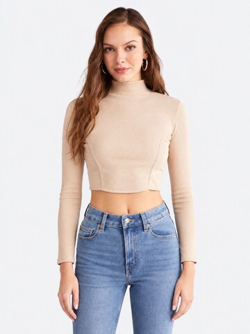 Ethiquet - Top 'Crop Top' em bege