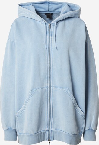 Monki Zip-Up Hoodie in Blue: front