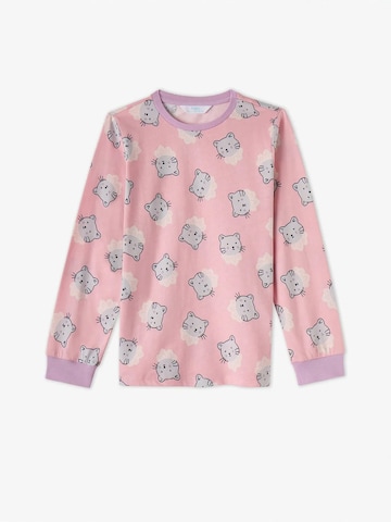 Pigiama 'PENTI Mädchen-Pyjamaset Dainty Kitty aus Baumwolle mit langen Ärmeln' di Penti in rosa